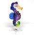 ZOOCRAFT Blown Glass Seahorse Figurine, Purple Collectible Miniature Aquarium Home Decor
