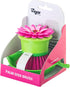 Vigar Flower Power Dish Brush with Holder - Pink Palm, 5-3/4" x 3-3/4"