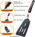 Set of 2 Silicone Spatula Turners, 600°F Heat Resistant Cooking Utensils for Nonstick Cookware, Rubber Flippers