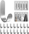 Self Adhesive Towel Hooks, 304 Stainless Steel Heavy Duty Shower Hook for Bathroom, Kitchen, 20 Pack