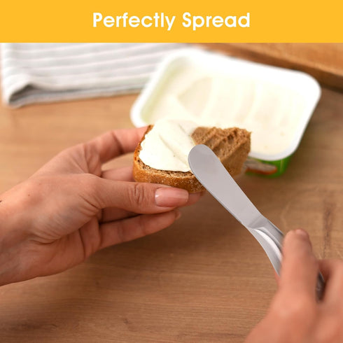 2 Pcs Stainless Steel Butter Knife Set, Little Cheese Spreader Knives for Condiments, Charcuterie Board