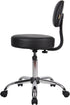 Boss Office Products Be Well Medical Spa Stool with Back, Vinyl, Black