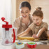 Batter Dispenser 3 In 1 Automatic Pancake & Cupcake Dispenser with Cake Mould, BPA-Free Food-Grade (Red)