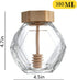 DongAi 2 Dispenser380ml, Kitchen(12 Pieces of Crystal Shaped Glass Honey Jar, Wooden Lid With Dipper, Glass Honey