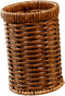 Rattan Silverware Utensil Holder - Imitation Rattan Drying Rack, Wicker Cup, Flatware Storage Basket