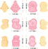 Novel Christmas Cookie Cutters and Stamper Set, Xmas Tree, Glove, Reindeer, Santa, and More - Pack of 12