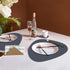 Set, 2 Placemats+2 Faux Leather Placemats and Coasters Round Leather for Dinner Table Mats Heat Resistant Non-Slip