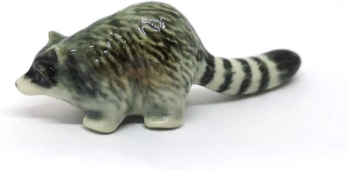 ZOOCRAFT Ceramic Raccoon Figurine, Hand Painted Porcelain Wildlife Animal Collectible Decor