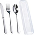 4PCS Premium Travel Utensils Set with Case, Stainless Steel Portable Cutlery Set for Lunch Box (Silver)