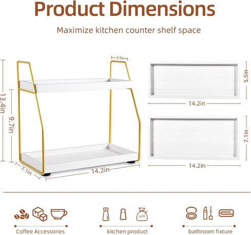 DWTS Accessories,2 Countertop,Syrup Coffee Bar Accessories,Coffee Station Organizer with Multi-Functional,CoffeeBar