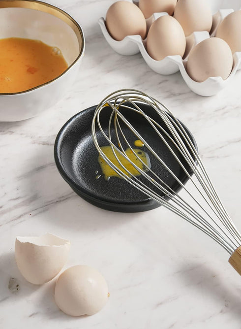 LE TAUCI Ceramic Spoon Rest for Kitchen, 4.8 Inches Spoon Holder for Stove Top, Kitchen Accessories (Crude Black)