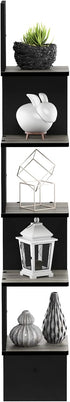 5-Tier Furinno ROSSI Corner Floating Shelves for Wall, Corner Square Wall Shelf, S-shape Radial Floating Book Shelf