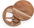 3 Set, 7.5 inch ILEAF Round Slide-Out Acacia Wood Cheese Board and Piece Cheese Tool Diameter