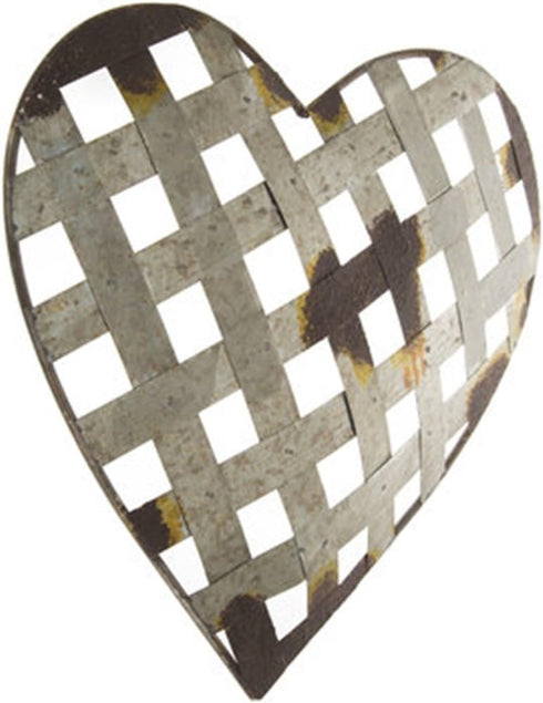 Mission Gallery Silver Metal Heart Wall Decor - Distressed Rustic Style Art Piece for Home Interior