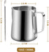 Milk Frothing Pitcher, 350ml/600ml Stainless Steel Jug for Cappuccino Latte Art, 12oz/20oz Milk Jug with Decorating Pen