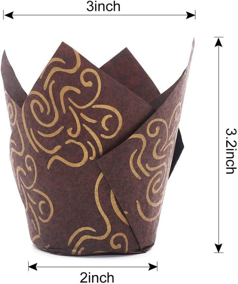 150pcs Tulip Cupcake Liners Baking Cups, Grease-Proof Paper Cupcake Wrappers for Parties