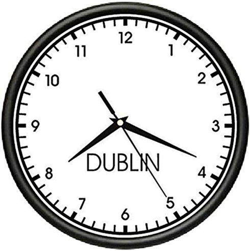SignMission Dublin TIME Wall Clock, World Time Zone Clock for Office Business