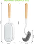 Bamboo Toilet Brush Set - 2 Pack with Ergonomic Design, Durable Bristles, Wooden Holder for Bathroom Cleaning