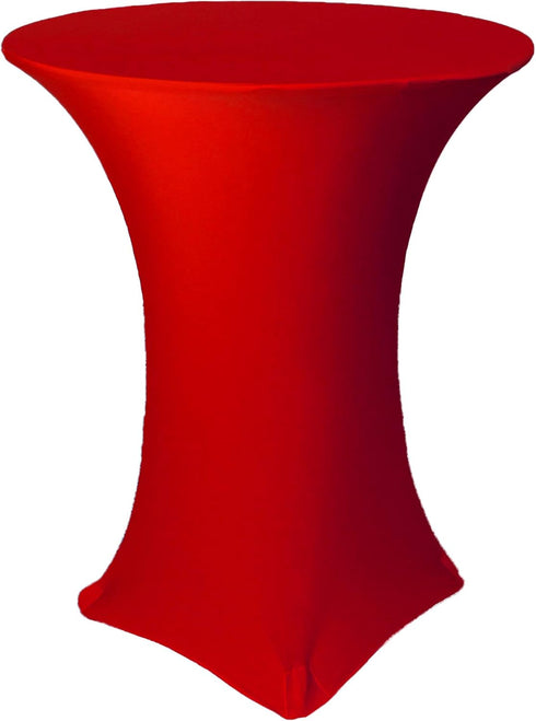 YOUR CHAIR COVERS 36" D x 42" H Highboy Cocktail Round Stretch Spandex Table Cover, Red