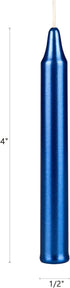 Mega Candles, 20 pcs Unscented Metallic Dark Blue Mini Taper Spell Candles, 4 Inch Tall, Witchcraft Rituals