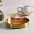Ajiaguo Counter (5"W+ 8"W+ 12"W 1.1"H) Gold Tray Round Serving Platter - Metal Decorative Plate for Bar Club Lounge