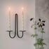Double Armed Iron Candle Holders, Metal Wall Sconce Holder Set of 2, Black Modern Wall Candle Sconces for Living Room,