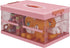 Apsan Stackable Clear Latch Storage Bins with Lids, Organizing Container for Home, Office, School Supplies, Pink