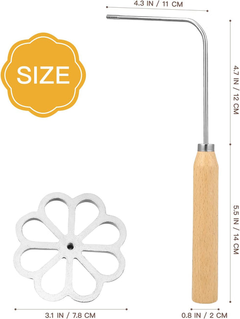 Flower Rosette Iron Waffle Molds: Creative Cookie Pastry Printing Gadget with Handle for Dessert Biscuit Waffle Baking