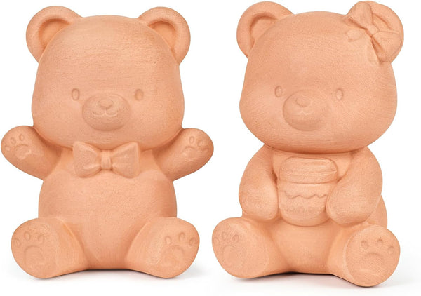 SUMMORO 2 Pcs Brown Sugar Keeper Terracotta Brown Sugar Bear Saver and Softener