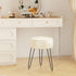 12.6" D12.6" W17.32" UHBD036W YMYNY Vanity Stool Chair, Pumpkin Style Faux Leather Stool, Pouf Couch Stool, Modern