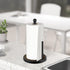 Paper Towel Holder Countertop, Standing Wooden Base Paper Towel Rack for Kitchen and Bathroom, Fits Standard Rolls