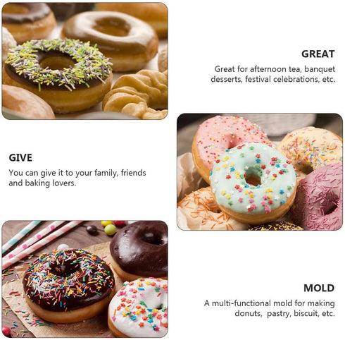 Unomor 3pcs Baking Mold, Donut Cake Pan, Muffin Donut Pan, Flower Donut Baking Cups, Bakeware