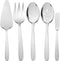 5-Piece Silverware Serving Utensils, HaWare Durable Stainless Steel Serving Spoon Fork, Mirror Polished, Dishwasher Safe