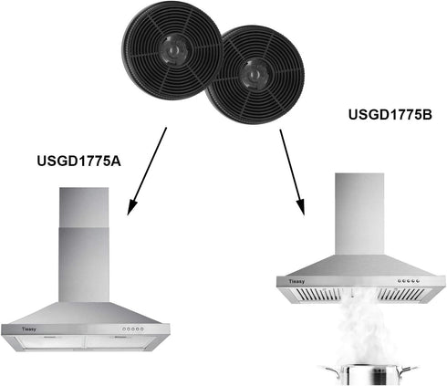 Range Hood Replacement Charcoal Filter Model (USGDCF-Y) for Tieasy Range Hood GD17 TD17