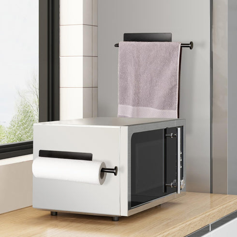 RedCall 2 Pack Magnetic Paper Towel Holder for Fridge, Black Kitchen Towel Holder for Organizers and Storage