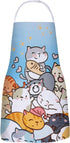 RosieLily Cute Cat Apron for Women, Anime Funny Kitchen Apron for Cooking, Baking, Gardening, Kawaii Gifts for Teens