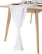 10Ft 1 Piece White Chiffon Table Runner - 27x120 Inches Sheer Chiffon Fabric for Bridal Party Decorations
