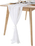 10Ft 1 Piece White Chiffon Table Runner - 27x120 Inches Sheer Chiffon Fabric for Bridal Party Decorations