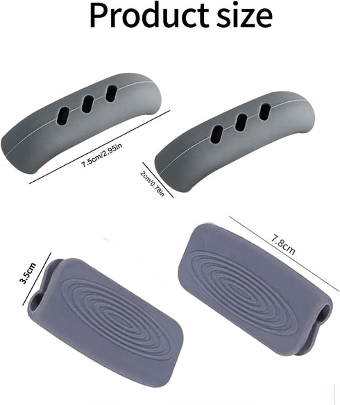4 Pairs Silicone Pot Handle Covers Heat Resistant Silicone Pot Handle Covers Universal Fit for Pots Pans and Skillets Non-Slip Grip Protects Hands from Hot Handles Ideal Tools for Kitchen by UAIAGM