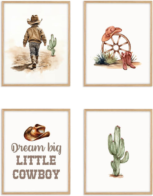 Boat Wades Western Nursery Decor, Cowboy Wall Art Print Posters, Kids Wall