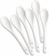 6PCS Porcelain White Coffee Spoons, Espresso Spoons for Tea, Sauce, Desserts