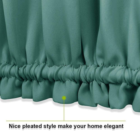 PONY DANCE Sidelight Door Curtain, Rod Pocket Blackout Panels for Sliding Glass French Door, 25 W x 72 L, Sea Teal