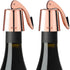 OWO 2 Pack Stainless Steel Wine Bottle Stopper, Reusable Wine Saver with Silicone Seal, Rosegold