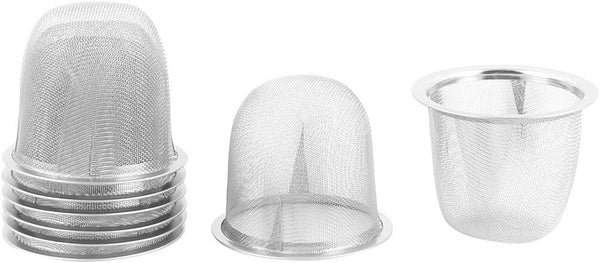 uxcell 8pcs Stainless Steel Tea Leaf Spice Round Wire Mesh Teapot Filter Strainer, 60mm Dia, 50mm Depth