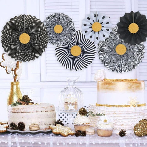 Retirement Party Decorations Supplies, Black and Gold Happy Retirement Banner, Star Shape Foil Balloons, Folding Paper