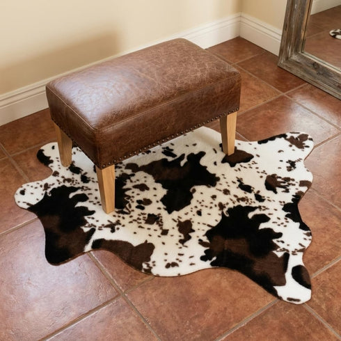 2'6''3'7'' MustMat Cow Print Rug,Faux Cowhide Area Rug for Bedroom,Nursery,Living Room,Western Party Decorations