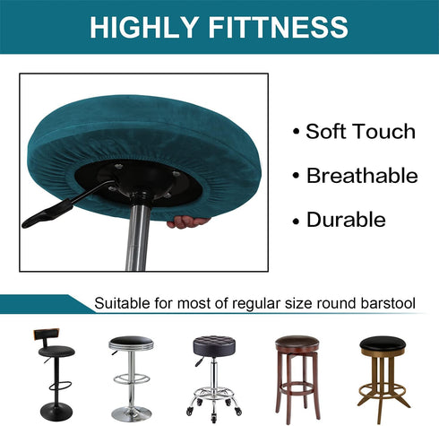 GAMUKAI 2 Pack 12"-14", Counter, Round Bar Stool Covers Stretchable Round Vanity Stool Cover, Fits Diameter Elastic Hem