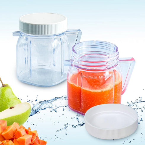 Saffire Replacement Mini 1-Cup Plastic Jar, Fits Most Oster Blenders (2 Pieces)