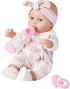 Enjoyin 12'' Baby Doll in Gift Box with Pink Cloths, Pacifier, 13''x13'' Microfabric