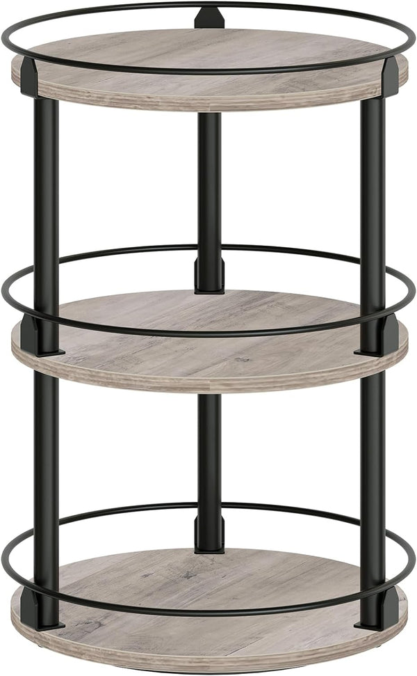 YATINEY 3-Tier Lazy Susan Organizer, Rotating Spice Rack, Spinning Organizer, Industrial Turntable